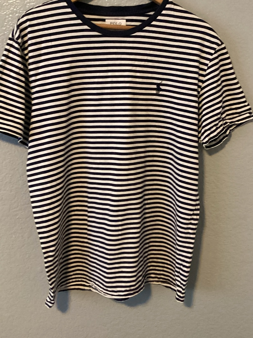 Polo by Ralph Lauren Navy & White Striped  T-Shirt
